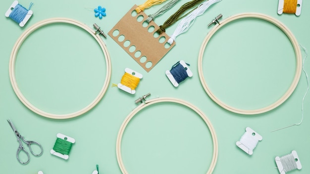 zestaw do haftu, mulina i tamborek